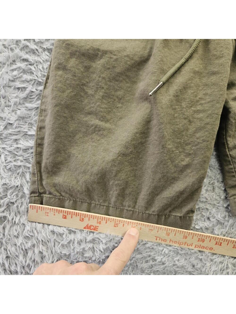 GIVENCHY Shorts 65% Linen Blend Small (Fits 28-32x8) Green Lightweight Drawstrin - Picture 10 of 14